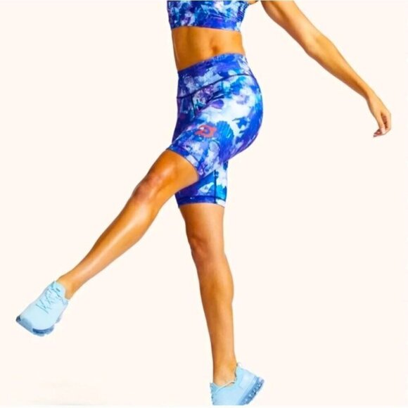 NWT PELOTON | Blue Moves High Waist Bike Shorts sz S - Picture 2 of 5